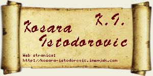 Kosara Istodorović vizit kartica